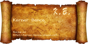 Kerner Bence névjegykártya
